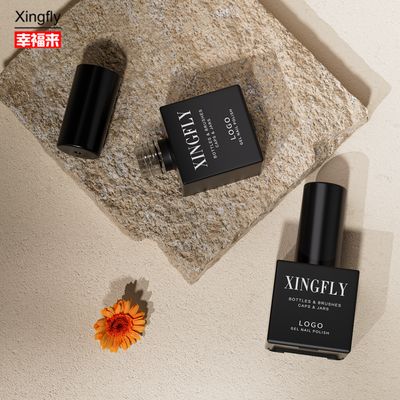 Dobra cena 23ml Kwadratowy Lakier do Paznokci Niestandardowy Kolor Żel UV Pusta Szklana Butelka z Designem Witrożowym w Internecie