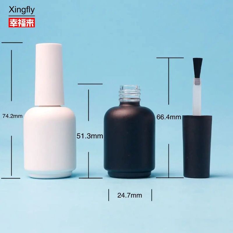 Zamówienie 11 ml okrągły biały czarny żel UV pusty lakier do paznokci Szklana butelka z czapkami szczotkowymi